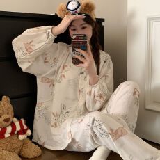 批发带头巾皱布云朵棉<b class='q'>月子</b>服夏季薄款孕妇<b class='q'>睡衣</b>产妇喂奶家居服带胸垫