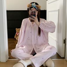 批发带头巾皱布云朵棉<b class='q'>月子</b>服夏季薄款孕妇<b class='q'>睡衣</b>产妇喂奶家居服带胸垫