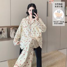 批发可拆卸胸垫春夏款哺乳孕妇睡衣待产喂奶睡衣套装月子服