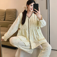 批发弹力纯棉冬季月子服女带胸垫长袖秋孕妇<b class='q'>睡衣</b>哺乳服产后家居服<b class='q'>套装</b>