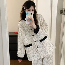 批发新款冬季隐形拉链空气棉夹层月子服哺乳喂奶衣套装