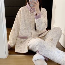 批发孕妇睡衣<b class='q'>秋</b>冬新款月子服空气棉产妇产后喂奶喂奶套装