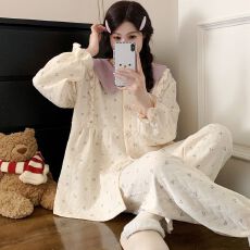 批发孕妇睡衣秋冬新款月子服空气棉<b class='q'>隐形</b>拉链<b class='q'>带</b>胸垫产妇产后喂奶套装