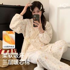 批发孕妇睡衣<b class='q'>秋</b>冬月子服空气棉隐形拉链产妇产后喂奶套装