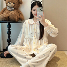 批发<b class='q'>冬</b>季新款280克海岛绒孕妇睡衣女哺乳喂奶月子服家居服套装