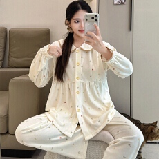 批发<b class='q'>冬</b>季新款280克海岛绒孕妇睡衣女哺乳喂奶月子服家居服套装