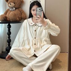 批发330克加厚<b class='q'>冬</b>新海岛绒孕妇睡衣女哺乳喂奶月子服家居服套装