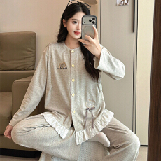 批发<b class='q'>冬</b>季新保暖德绒孕妇睡衣女哺乳喂奶月子服家居服套装