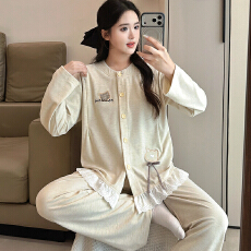 批发<b class='q'>冬</b>季新保暖德绒孕妇睡衣女哺乳喂奶月子服家居服套装