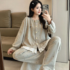 批发<b class='q'>冬</b>季新保暖德绒孕妇睡衣女哺乳喂奶月子服家居服套装