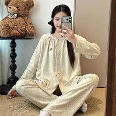 批发<b class='q'>冬</b>季新保暖德绒孕妇睡衣女哺乳喂奶月子服家居服套装