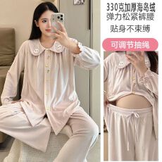 批发330克加厚冬新海岛绒孕妇<b class='q'>睡衣</b>女<b class='q'>哺乳</b><b class='q'>喂奶</b>月子服家居服套装
