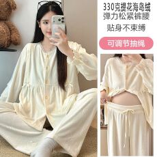 批发330克加厚冬新海岛绒孕妇<b class='q'>睡衣</b>女<b class='q'>哺乳</b><b class='q'>喂奶</b>月子服家居服套装