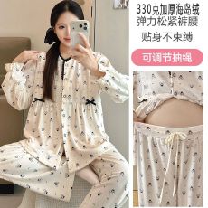 批发330克加厚冬新海岛绒孕妇<b class='q'>睡衣</b>女<b class='q'>哺乳</b><b class='q'>喂奶</b>月子服家居服套装