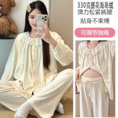 批发330克加厚冬新海岛绒孕妇<b class='q'>睡衣</b>女<b class='q'>哺乳</b><b class='q'>喂奶</b>月子服家居服套装