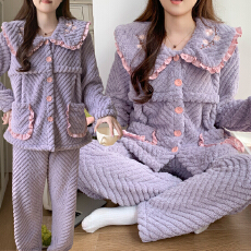 批发<b class='q'>冬</b>季月子服加厚法兰绒孕妇睡衣女产后喂奶衣秋<b class='q'>冬</b>哺乳衣两件套装