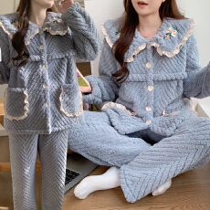 批发<b class='q'>冬</b>季月子服加厚法兰绒孕妇睡衣女产后喂奶衣秋<b class='q'>冬</b>哺乳衣两件套装
