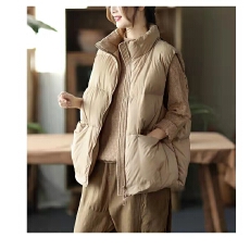 批发羽绒马甲女秋冬轻薄白鸭绒马夹外套韩版宽松外穿坎肩背心