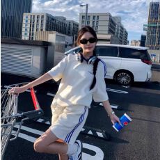 批发美式炸街休闲<b class='q'>运动服</b>套装女夏学生宽松<b class='q'>韩版</b>时尚短袖短裤跑步两件套