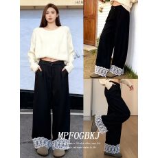 批发加绒/西<b class='q'>装</b>腰头【羚羊绒复合】加绒加厚西<b class='q'>装</b>阔腿裤<b class='q'>女</b>秋冬直筒长裤