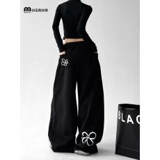 批发2026春秋<b class='q'>新款</b>休闲<b class='q'>裤</b>女宽松显瘦直筒印花阔腿别致运动卫<b class='q'>裤</b>子