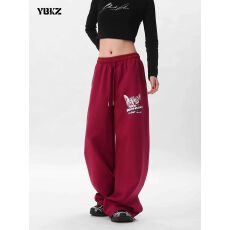 批发YBKZ街舞潮牌美式复古慵懒风百搭爵士舞宽松阔腿卫裤<b class='q'>运动</b>拖地裤子