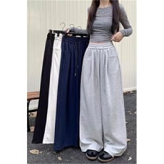 批发灰色运动<b class='q'>裤</b>女春秋2025<b class='q'>新款</b>垂感慵懒卫<b class='q'>裤</b>休闲春秋小个子宽松阔腿<b class='q'>裤</b>