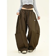 批发美式复古美拉德棕色弯刀<b class='q'>休闲裤</b><b class='q'>男</b>女春秋潮牌宽松工装直筒阔腿裤