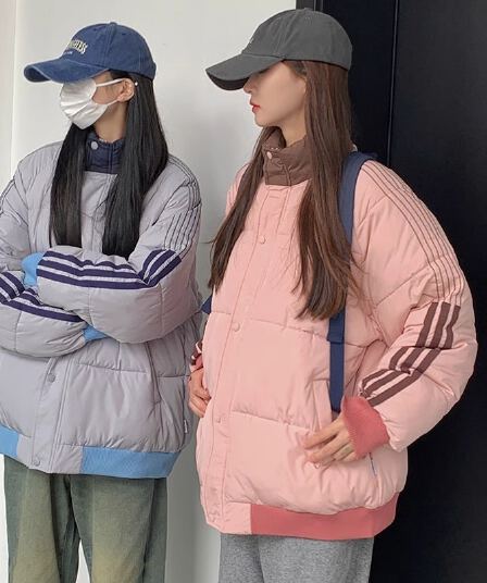 아메리칸 3개 바 면 의류 여성 겨울 두꺼운 보온 면 옷 재킷 커플 섹션 패딩 재킷 목화 진딧물 어린이 패딩 재킷