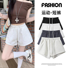 批发立体腰头 纯棉华棉  <b class='q'>韩版</b>高腰运动短<b class='q'>裤</b>女