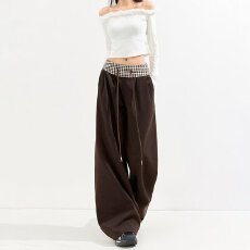 批发宽松阔腿裤<b class='q'>女</b>款宽松美式休闲棕色<b class='q'>长裤</b>垂感2026年新款裤子