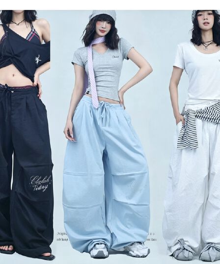 스트리트 댄스 조수 브랜드 여름 야마모토 느긋한 도루 가을 센스 웃음 하 워크웨어 긴 바지 트렌디