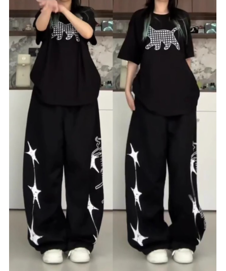 s-6xl 캐주얼 다용도 운동 와이드 레깅스 바지 여름 섹션 하이웨이스트 슬림해 보이는 통기성 아니요 무더운 도루 센스 굴곡 바지