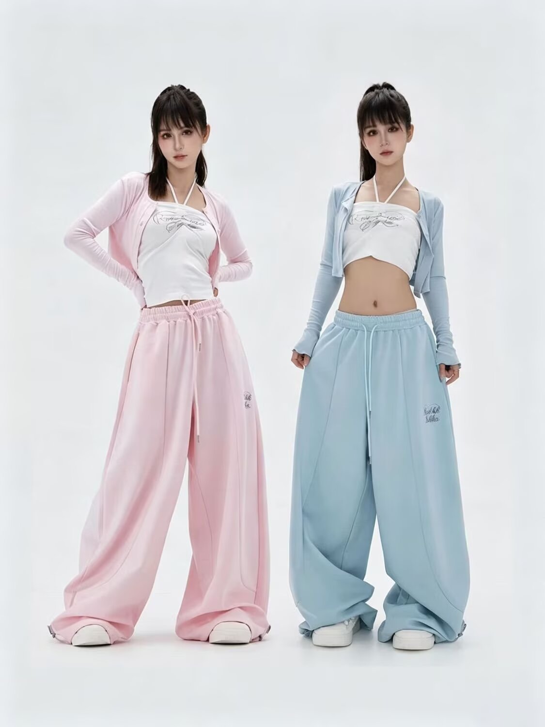 순면 남자 바 면 도파민 파란색 워크웨어 팬츠 여성 아메리칸 조수 브랜드 넓은 다리 모통이 칼 바지 루즈핏 슬림해 보이는 캐주얼 바지