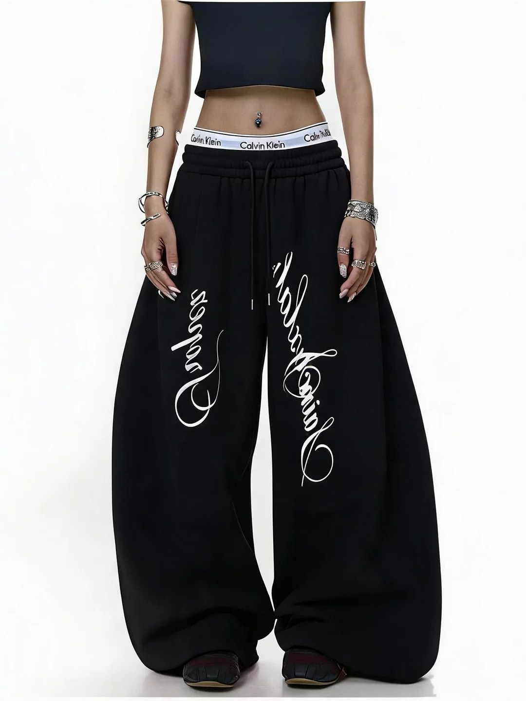 탑 실크 길다 얇은 복잡한 인터넷 속도 건조한 핫걸 캐주얼 바지 여성 여름 하이웨이스트 슬림해 보이는 스트레이트 넓은 다리 운동 바닥 청소 바지