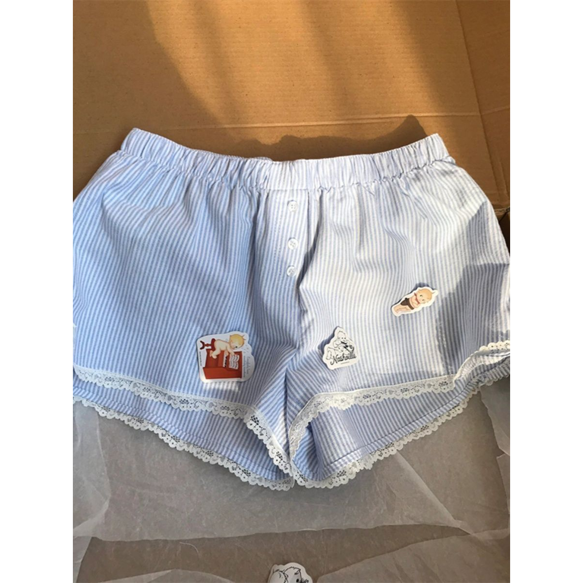 주간 고양이 품질 달콤함 레이스 레이스 파자마 바지 여성 여름 다용도 홈 순수한 욕망 바람 프랑스식 반바지