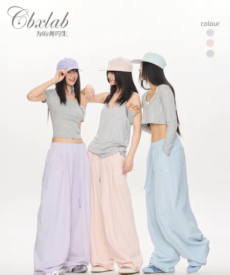요정 우아한 의류 스트리트 댄스 조수 브랜드 익스트림 제인 지배 속도 건조한 긴 바지 얇고 가벼운 다용도 슬림해 보이는 루즈핏 운동 바지