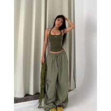 批发潮牌街舞工装<b class='q'>裤</b>女美式<b class='q'>嘻哈</b>抽绳直筒速干户外休闲运动<b class='q'>裤</b>子