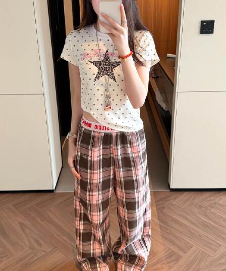 좋은 품질 원본 올린 사람 : 에디션 캐주얼 바지 남녀 여름 루즈핏 넓은 다리 길이 바지 느긋한 센스 스트레이트 팬츠