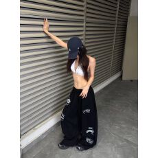 批发美式爵士印花卫<b class='q'>裤</b>男女街舞潮牌宽松运动嘻哈hiphop跳舞休闲阔腿<b class='q'>裤</b>