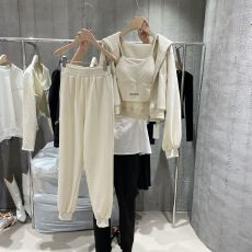 批发秋季<b class='q'>新款</b>时尚休闲<b class='q'>运动服</b>套装女长袖连帽外套洋气背心束脚裤三件套
