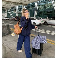 批发原版做工320g纯棉华棉面料内里同色拉链卫衣外套阔腿长裤<b class='q'>套装</b>女秋