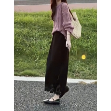 批发秋冬季慵懒风针织衫独特漂亮早秋半身裙