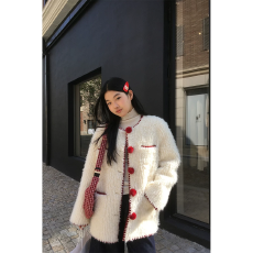 批发红人馆羊羔毛外套女秋冬季小香风棉衣今年流行棉袄独特超好看棉服