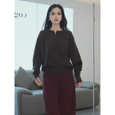 批发半拉链宽松百搭小众上衣<b class='q'>针织</b>衫显瘦2025秋冬套头韩系高端长袖毛衣