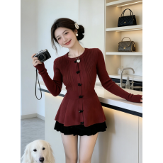 批发法式蝴蝶结毛衣女秋冬2025新款<b class='q'>大码</b>胖mm收腰显瘦气质内搭针织上衣