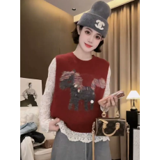 批发红色毛衣针织马甲女款2025新款冬外穿时髦洋气坎肩无袖背心上衣女