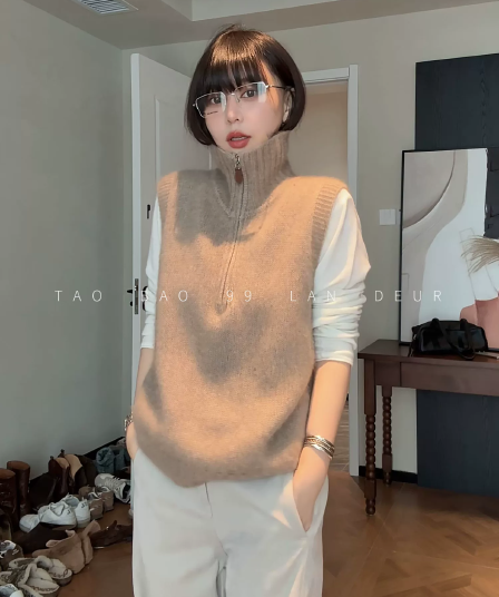 패션 다용도 익스트림 제인 바람 느긋한 스택 착용 디자인 센스 가을 겨울 조끼 여자