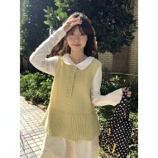 批发韩系温柔甜美叠穿设计感软糯针织背心女上衣2026早<b class='q'>春</b>新款