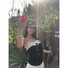 批发红人馆背心女夏外穿2026新款美背辣妹设计感短款黑色无袖抹胸上衣